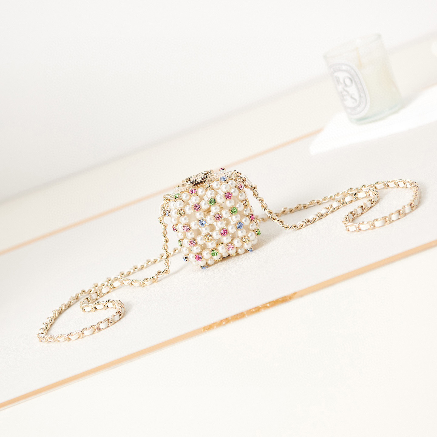 Chanel NIGO Pearl Chain Small Square Bag #nigo21283