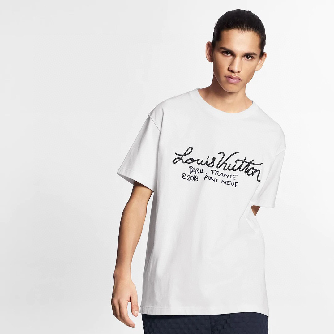 Louis Vuitton NIGO Letter Short Sleeve T-Shirt White #nigo94953