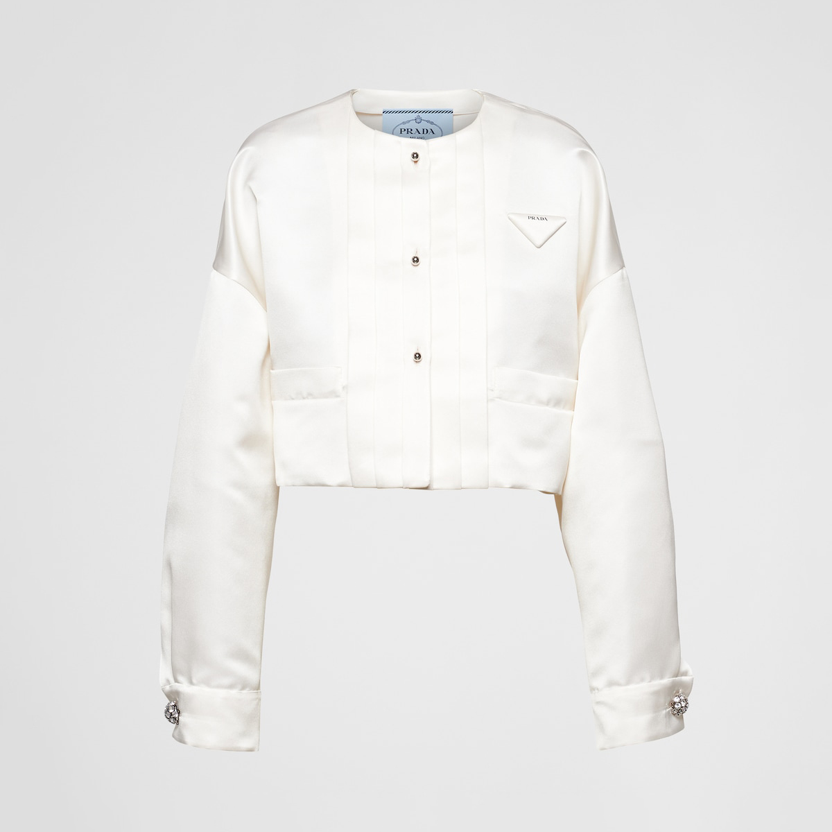 Prada NIGO Pleated Pearl Short Jacket Short Skirt Set Suit #nigo57437