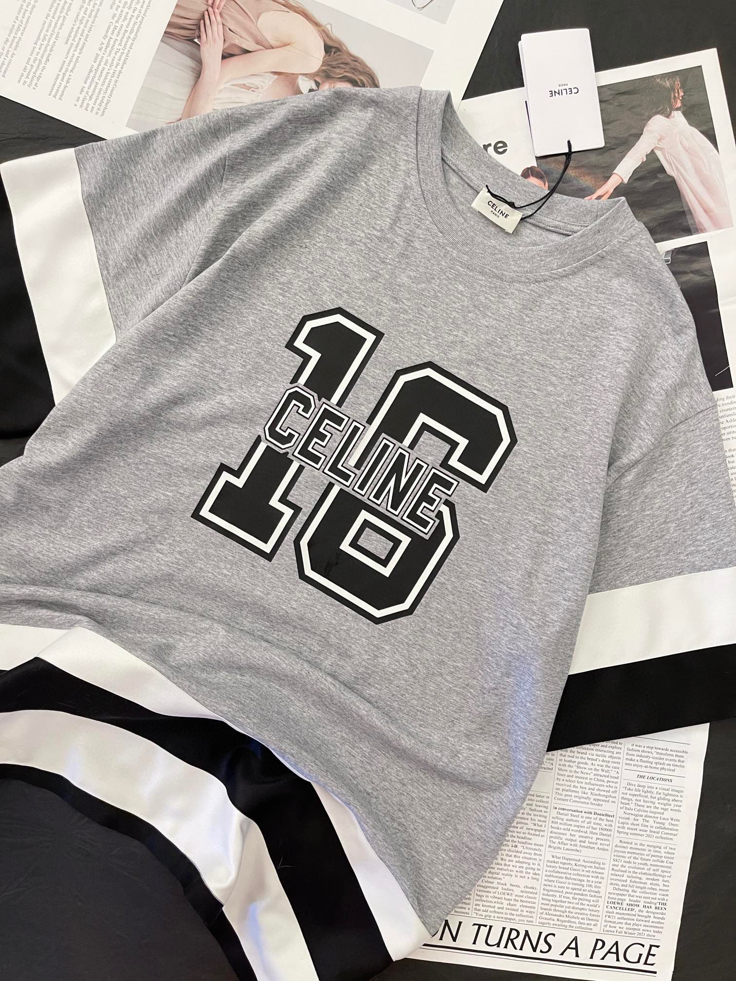 Celine NIGO Cotton striped patchwork short sleeved T-shirt #nigo57189