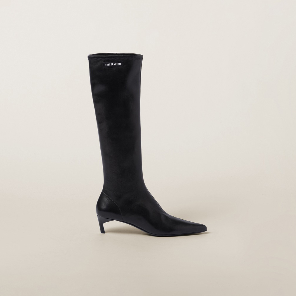 Miumiu NIGO High Heeled Pointed Toe Straight Women's Boots Shoes #nigo21145