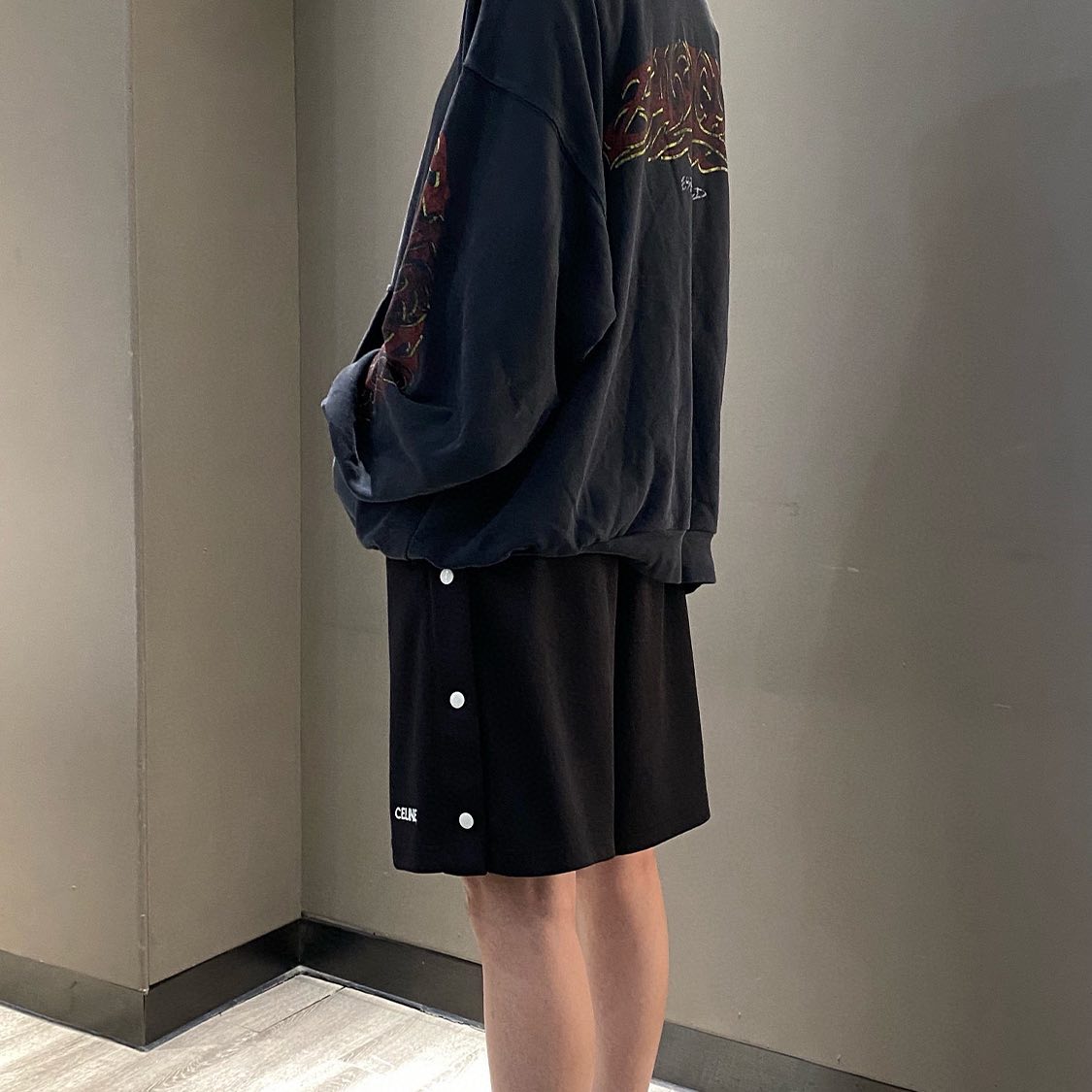 Celine NIGO Man Summer Black Shorts Ngvp pants #nigo5895