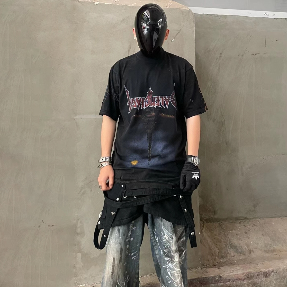 Balenciaga NIGO Man Graffiti Raglan Short Sleeve T-Shirt #nigo94883