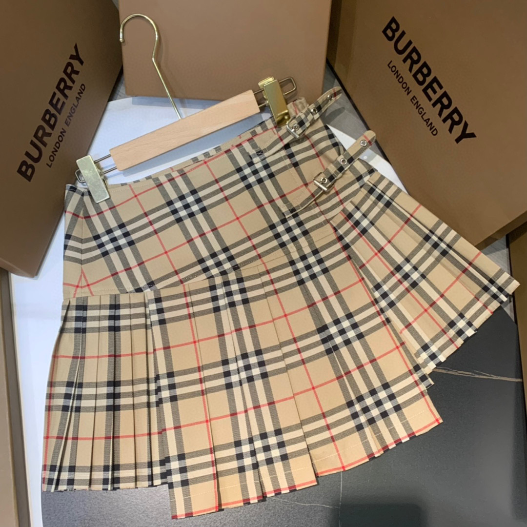 Burberry NIGO Checkered Half Pleated Short Skirt #nigo21398