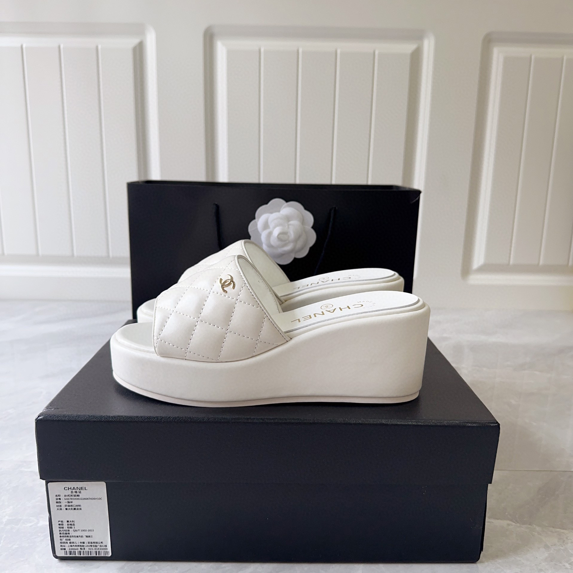 Chanel NIGO Women's Slope Heel Thick Bottom Slippers Shoes #nigo21265