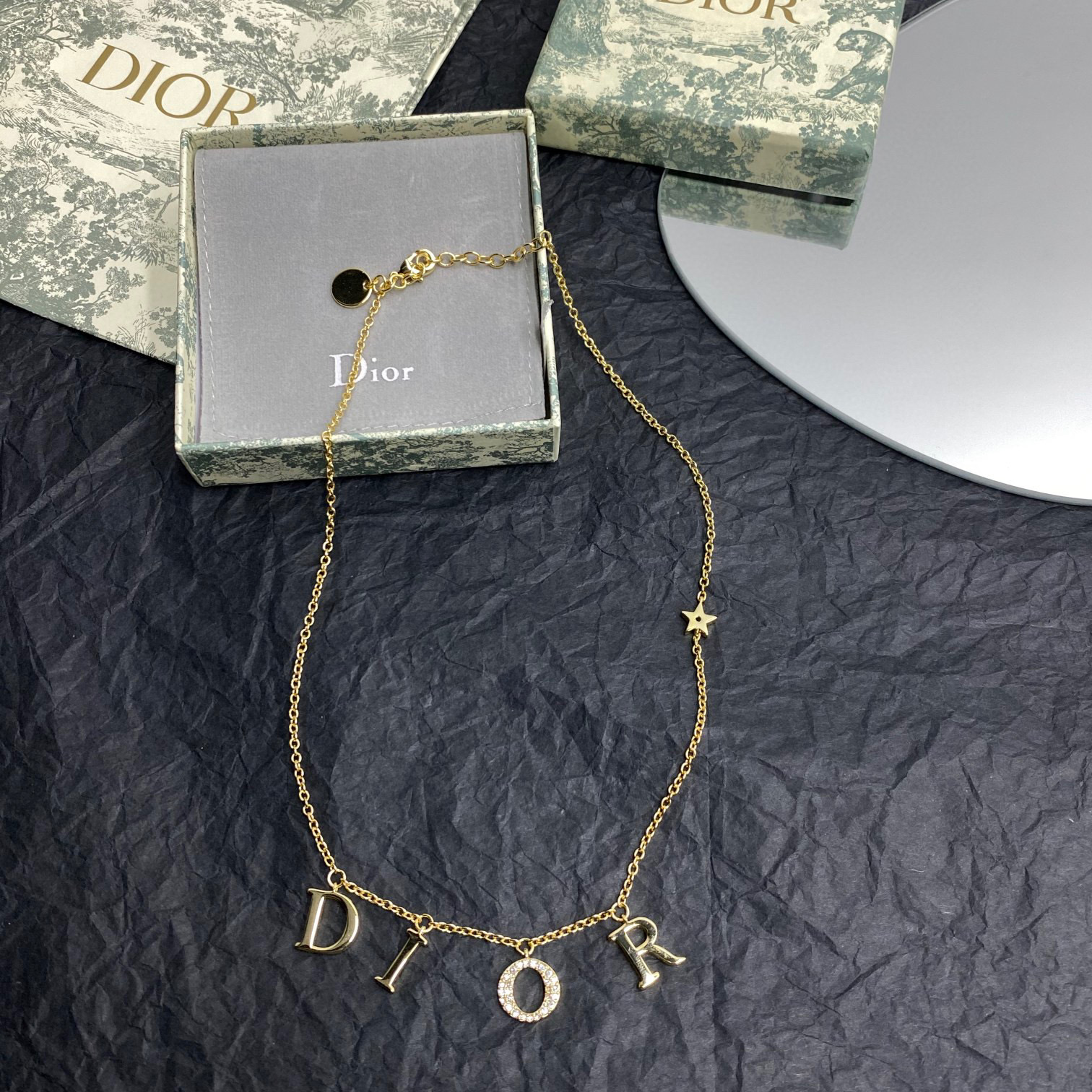 Dior NIGO Gold Letter Necklace #nigo21412