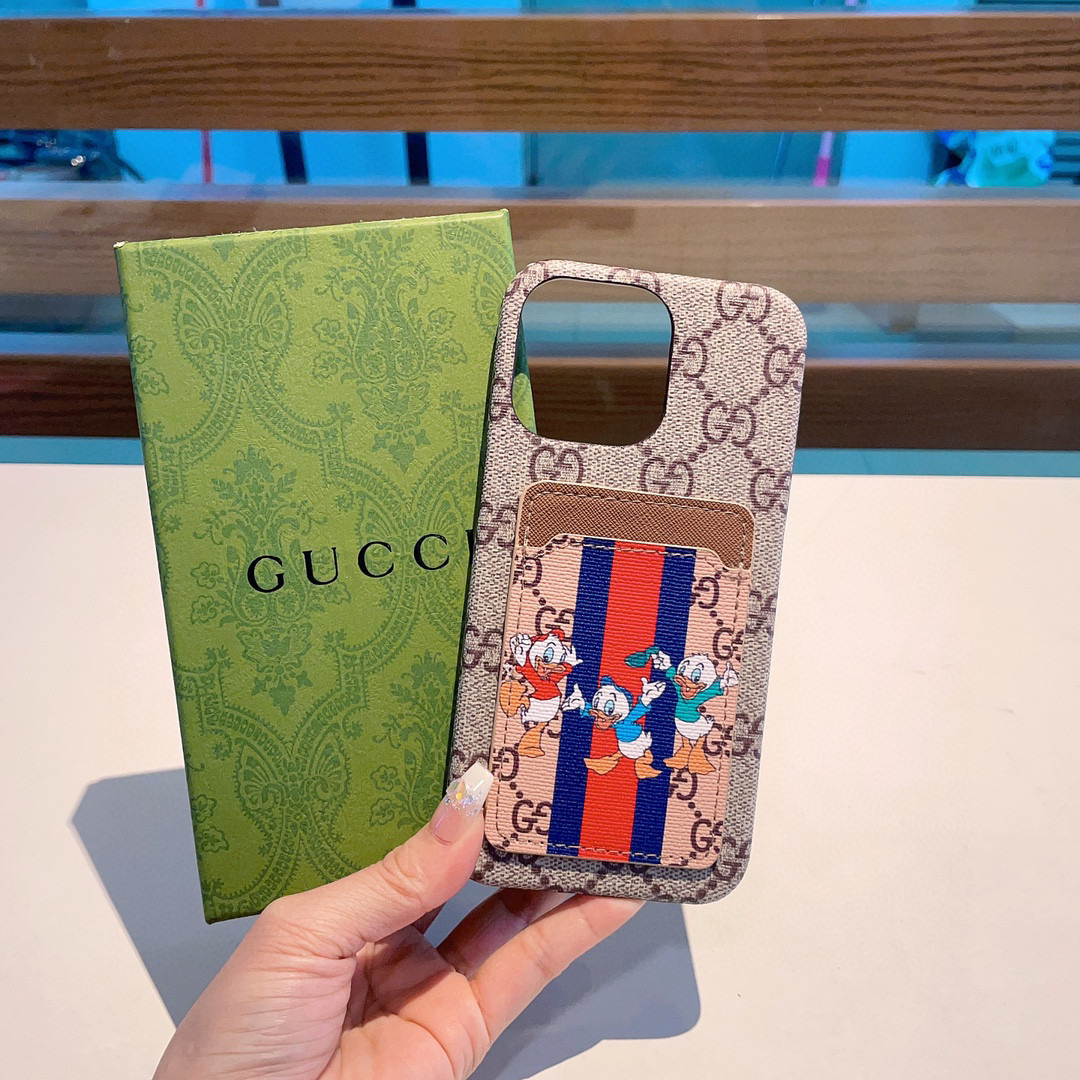 Gucci NIGO Leather Card Holder Phone Case #nigo21369