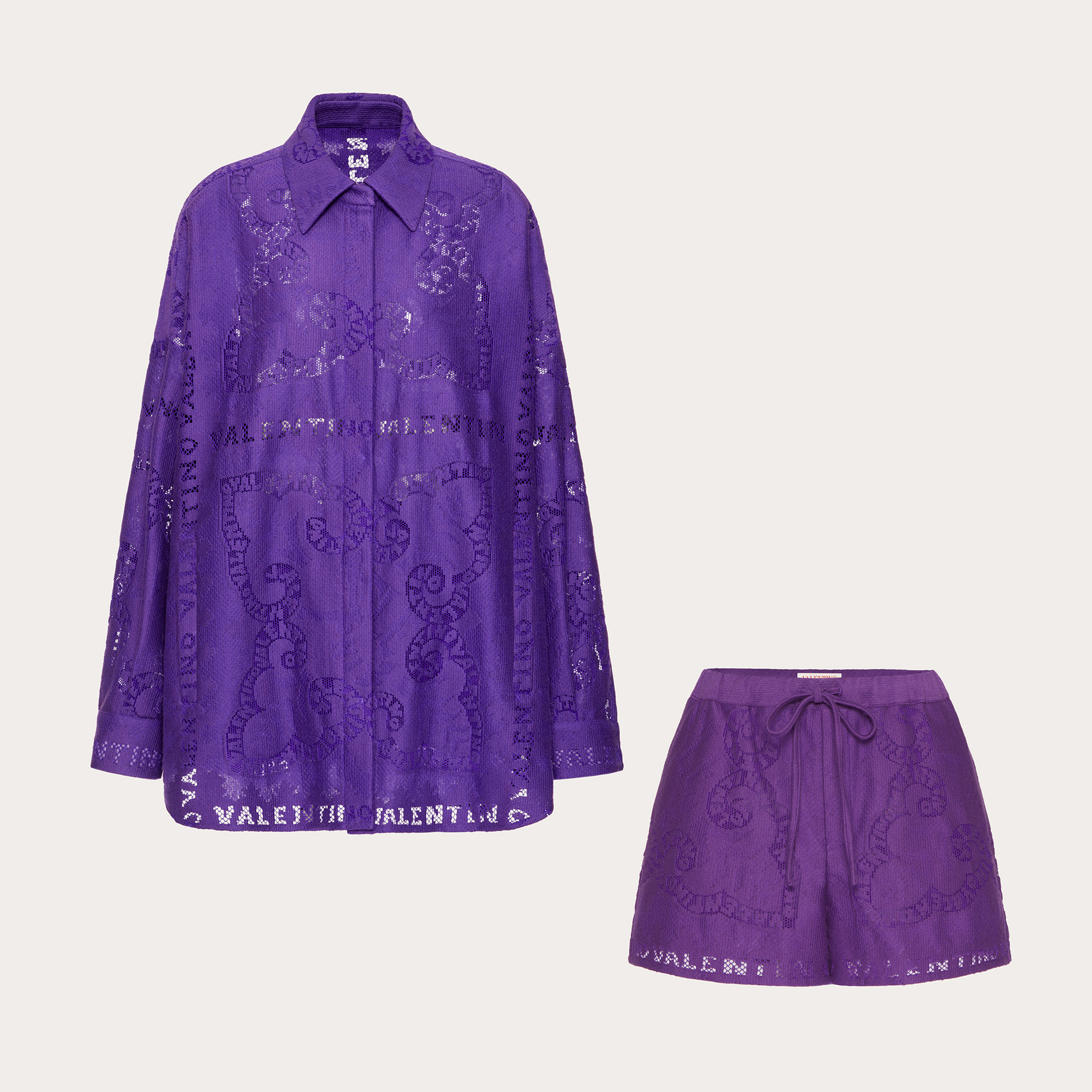 Valentino NIGO Similar To Embroidered Long Sleeved Shirt Shorts Set Suit #nigo57418