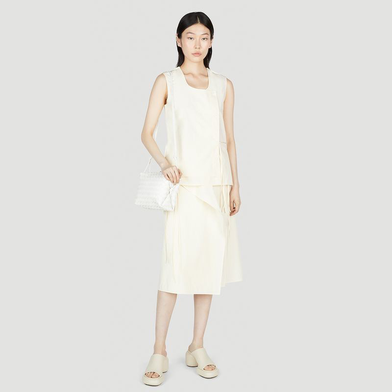 JIL SANDE NIGO Woman Vertical cut silhouette strap set, tank top style with side slit design, short sleeved tank top half skirt #nigo29113