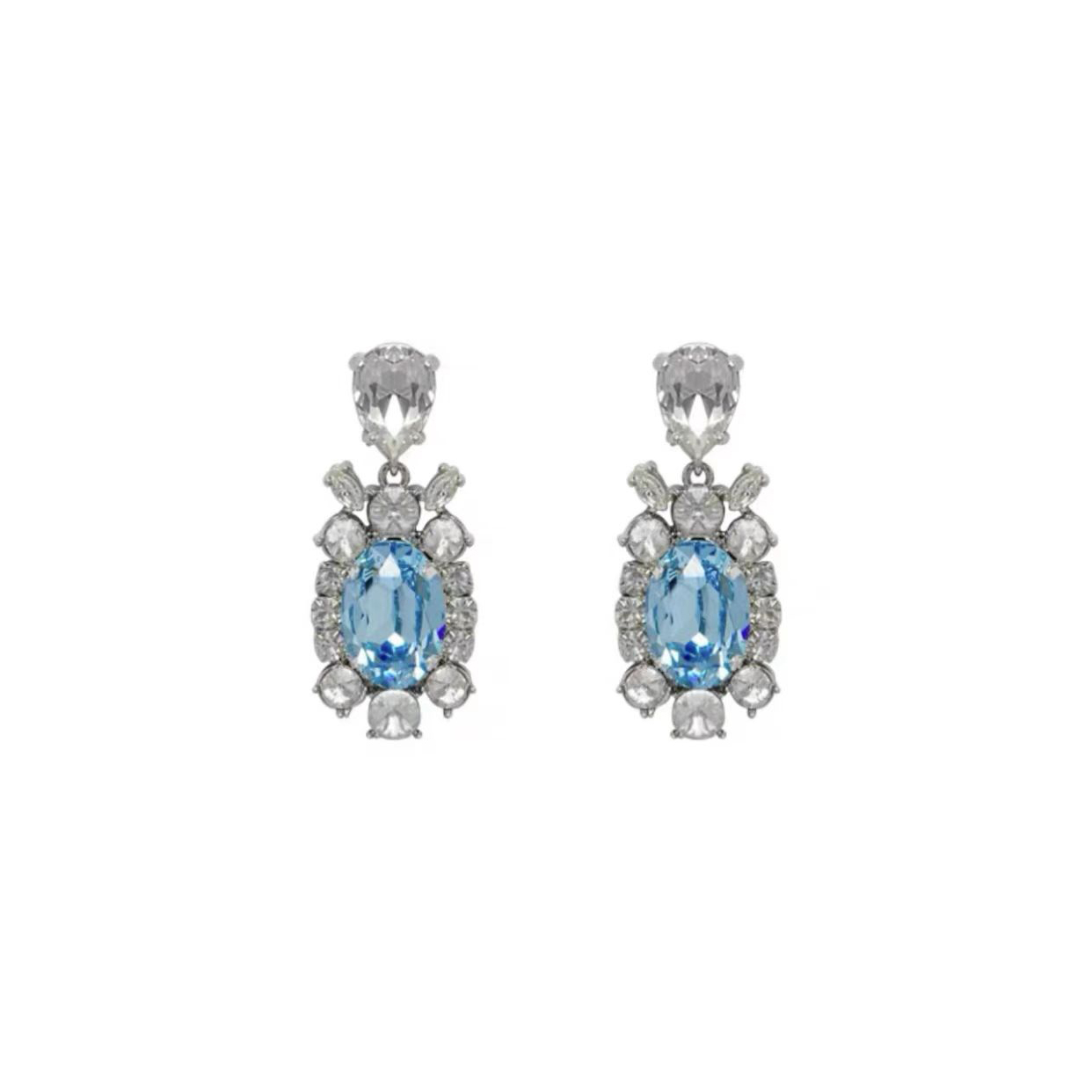 MIMIU NIGO Droplet Hanging Oval Powder Diamond Earrings Accessories #nigo89652