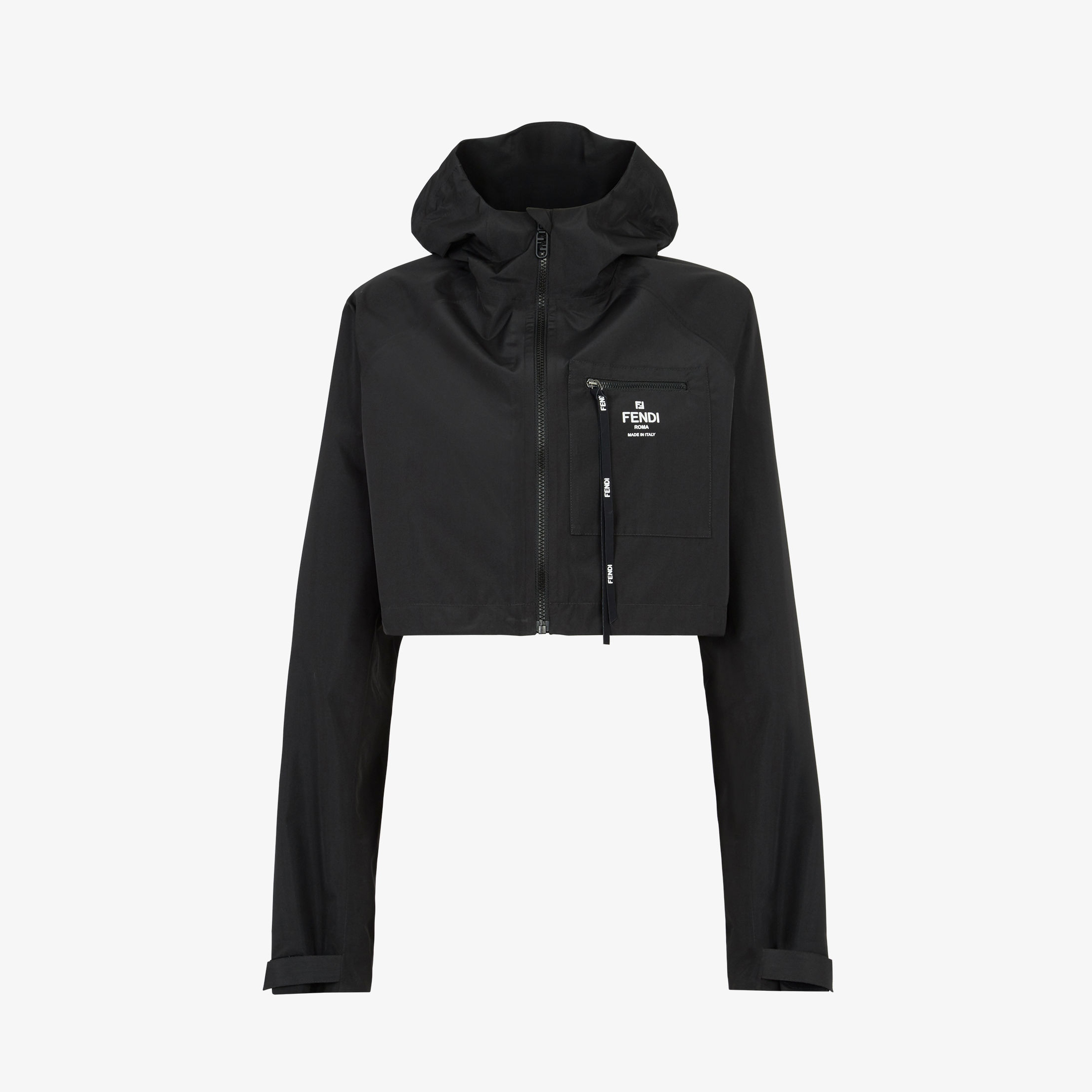 Fendi NIGO Black Nylon Zipper Trench Coat Jacket #nigo21373