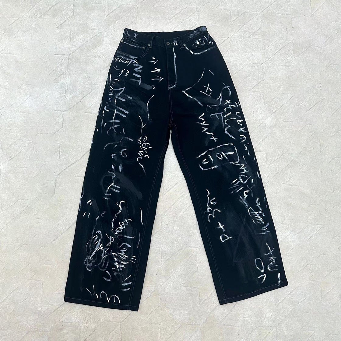 Balenciaga NIGO Man Graffiti Black Straight Pants Ngvp #nigo6143
