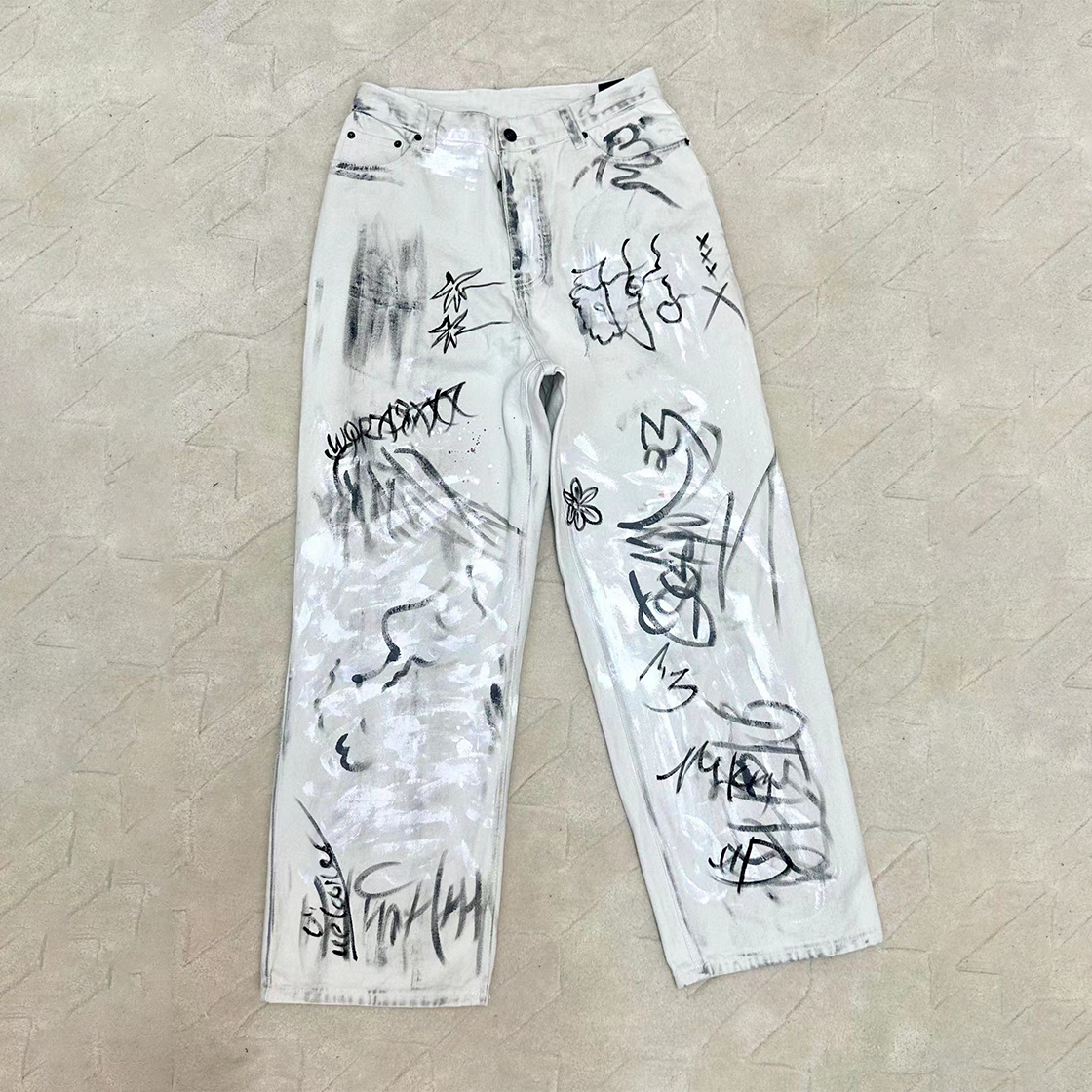 Balenciaga NIGO Man Graffiti Black Straight Pants Ngvp #nigo6143