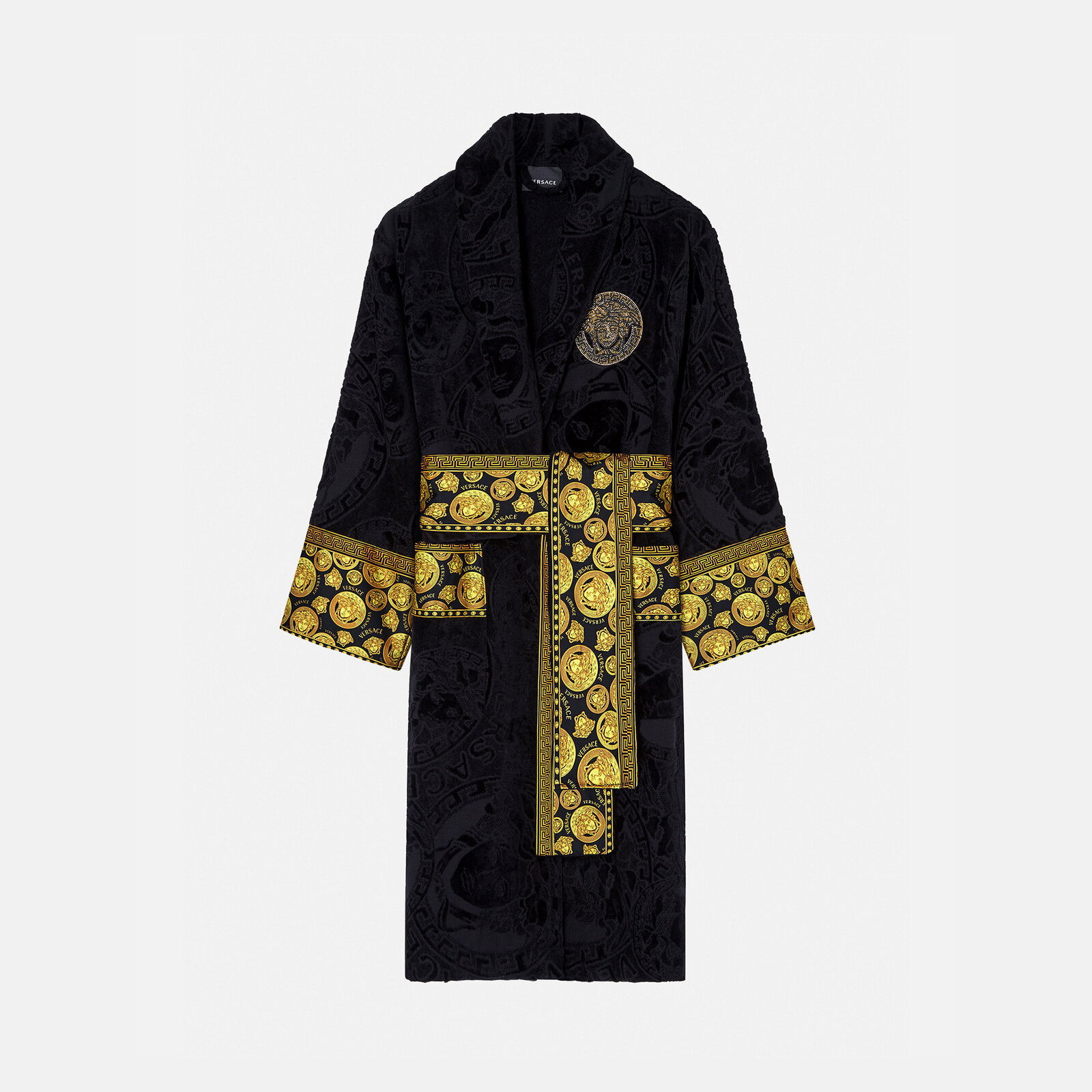 VERSACE NIGO Man Black Long Sleeved Printed Logo Nightgown #nigo94981
