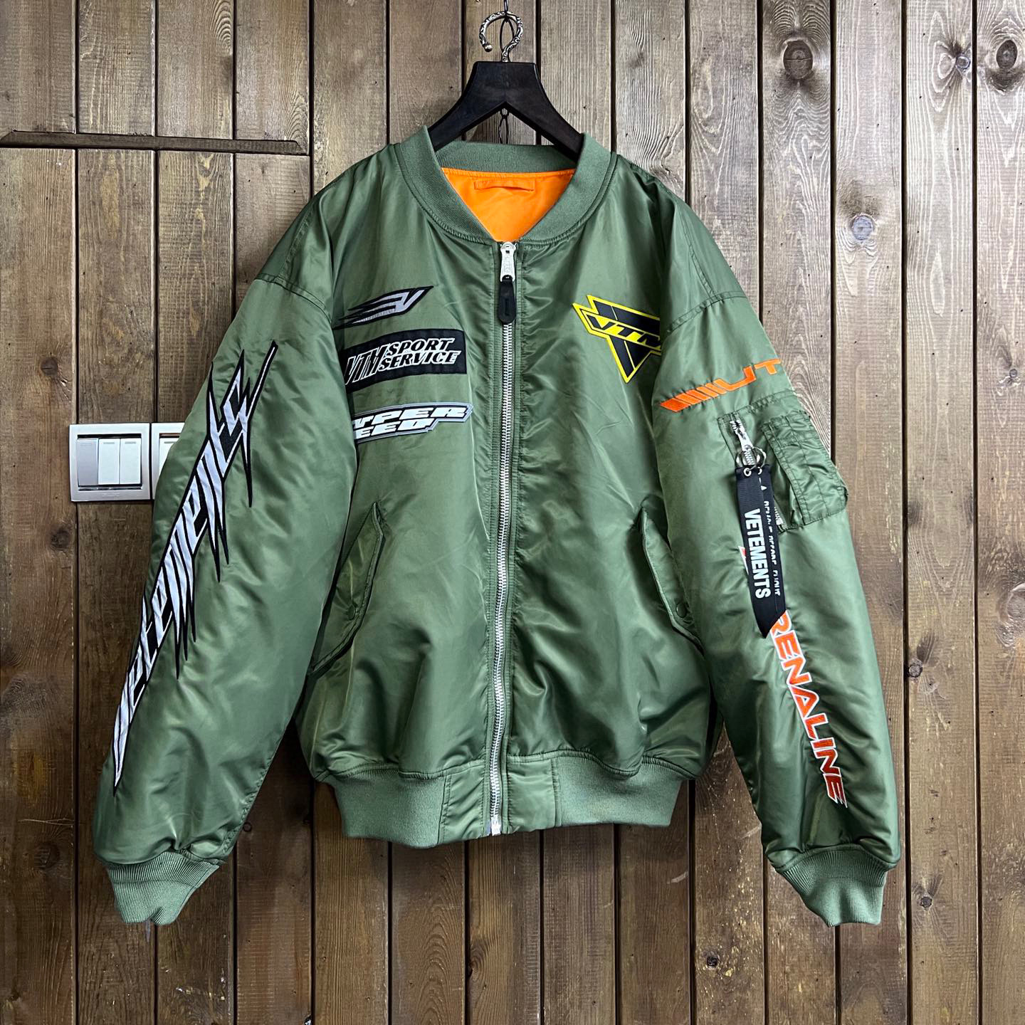 Vetements NIGO Man Green Baseball Jersey Zip Jacket #nigo95112