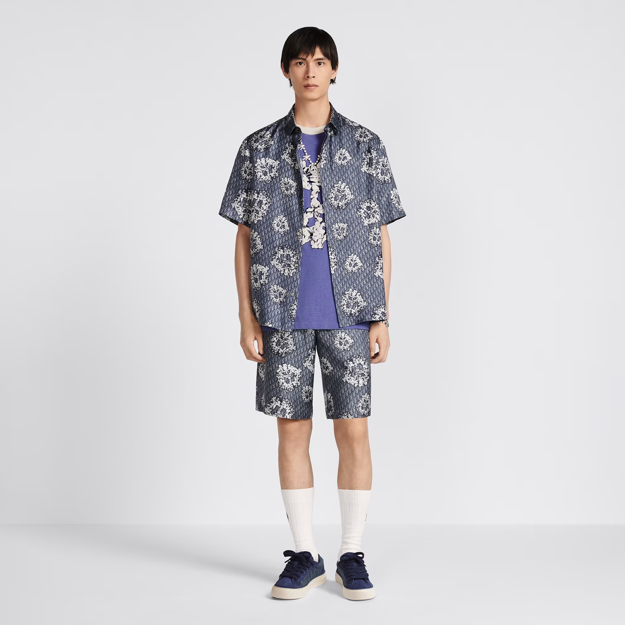 Dior NIGO Man Short Sleeve Button Down Shirt Shorts Set Suit #nigo94997