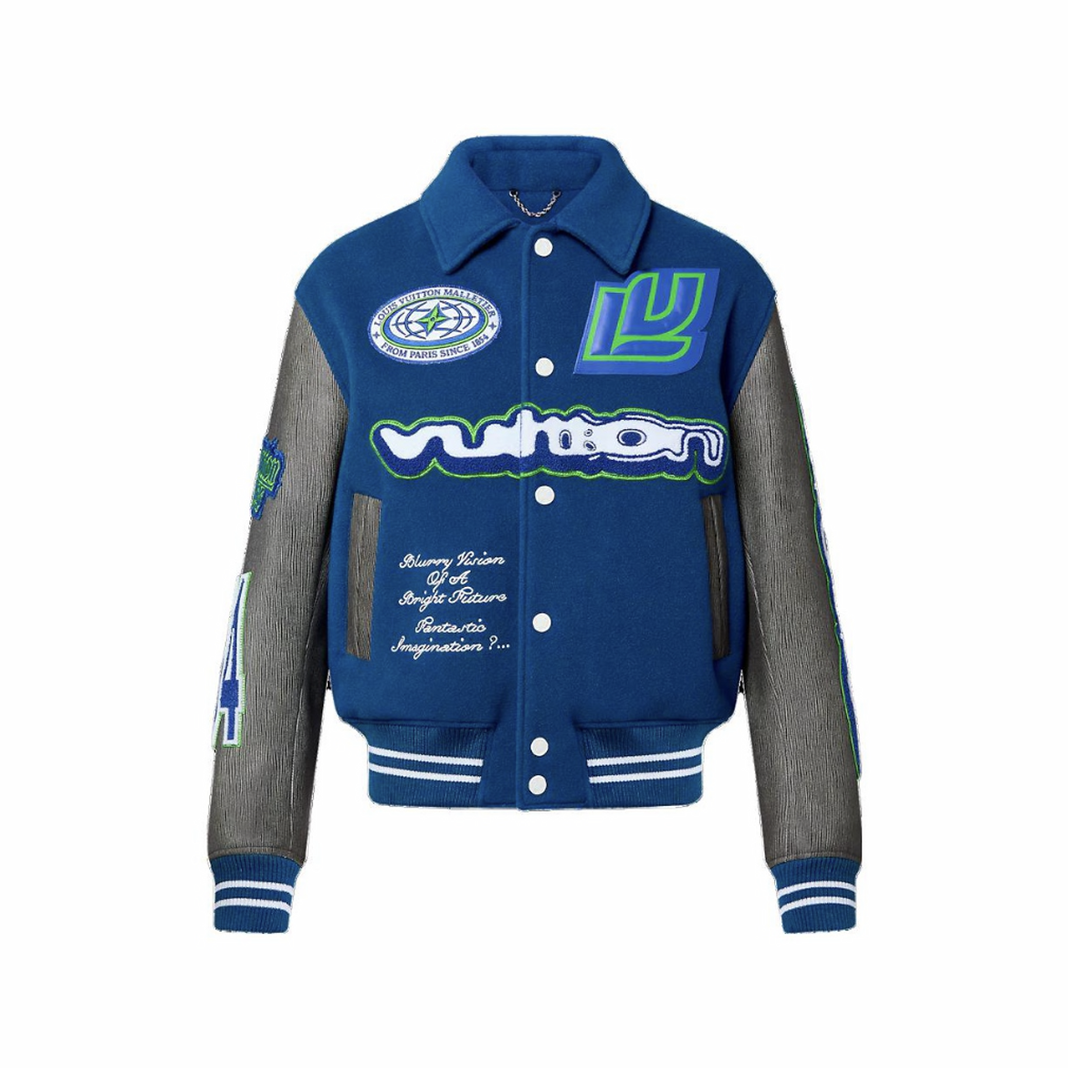 Louis Vuitton NIGO Long Sleeve Printed Baseball Uniform Jacket #nigo95116