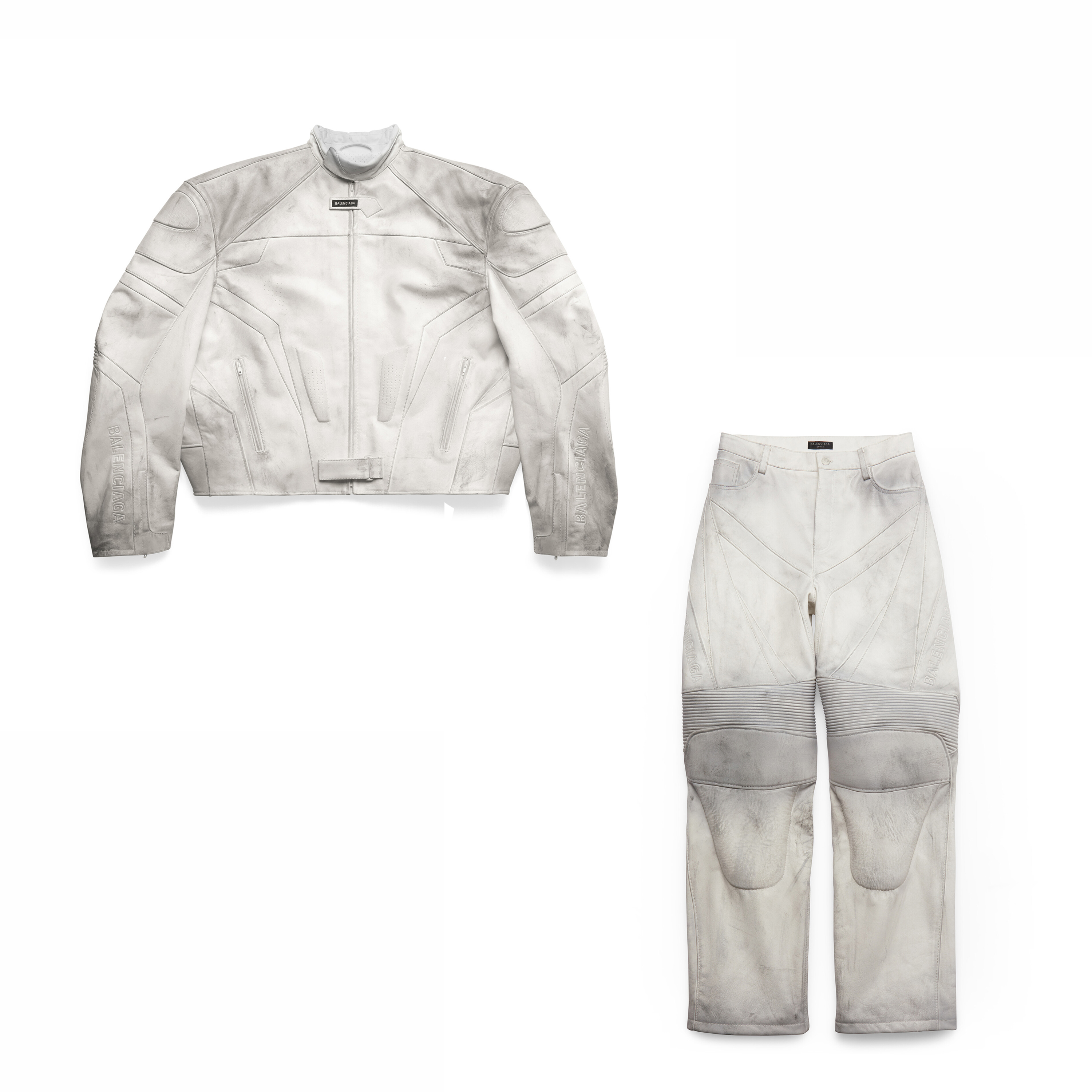 Balenciaga Men's Oversized Biker Jacket  Pants In White #nigo95117