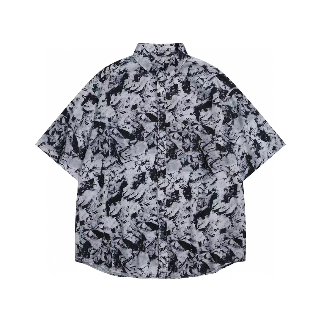 Balenciaga NIGO Man Summer Printed Short Sleeve Shirt Ngvp #nigo6175