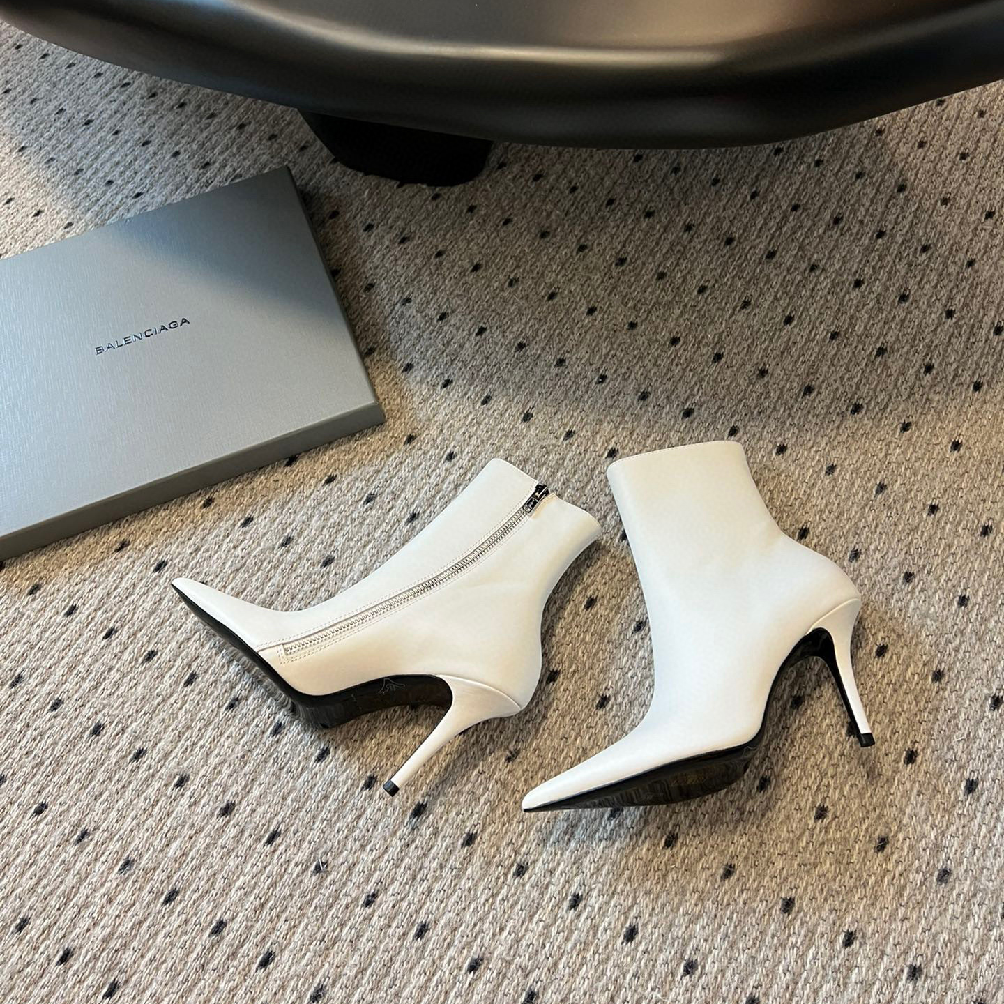 Balenciaga NGO Pointed Toe Zipper High Heels shoes #nigo21482