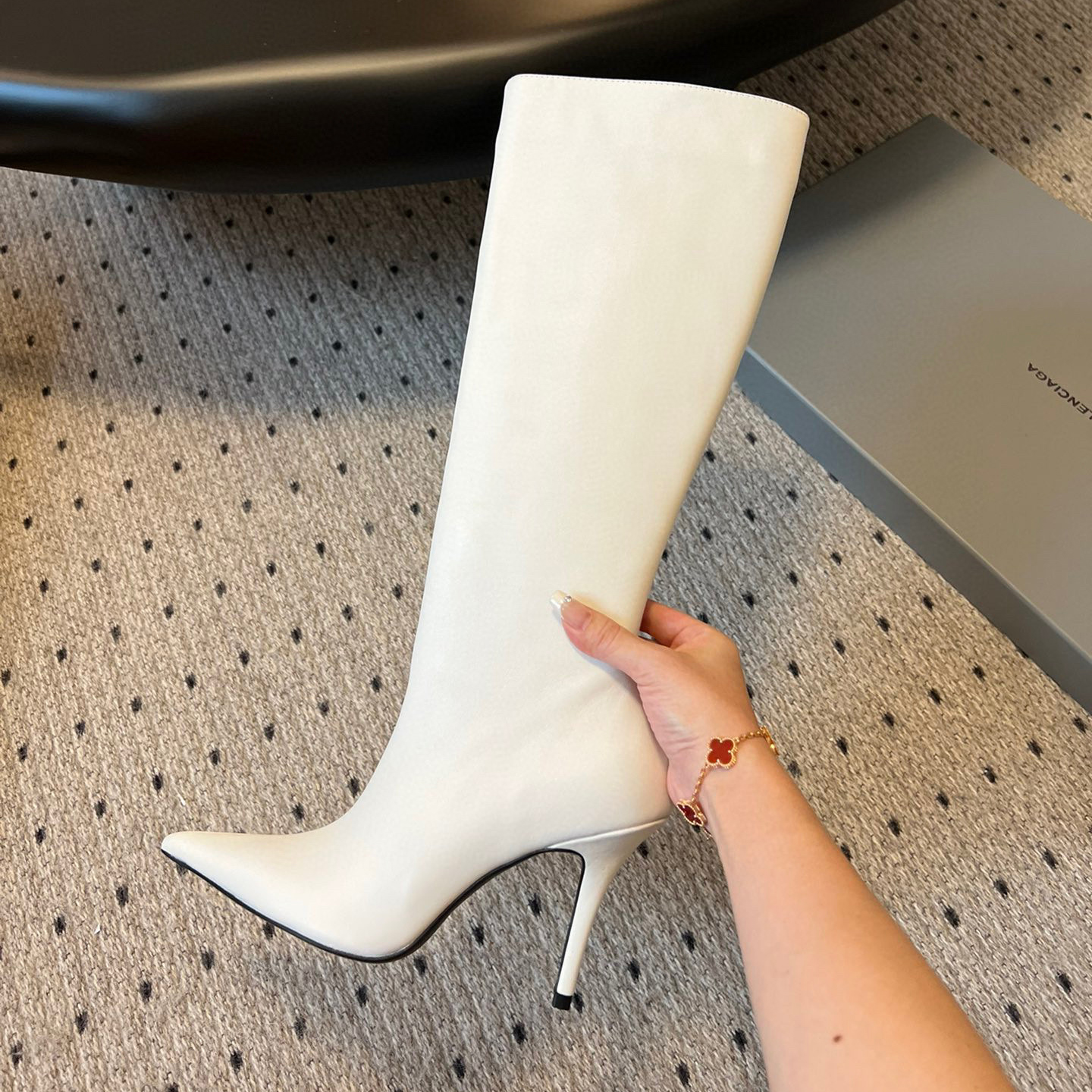 Balenciaga NGO Pointed Toe Zipper Boots High Heels Shoes #nigo21481