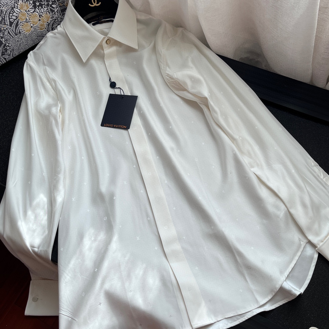 Louis Vuitton NIGO Woman White Long Sleeved Buttoned Shirt #nigo21492