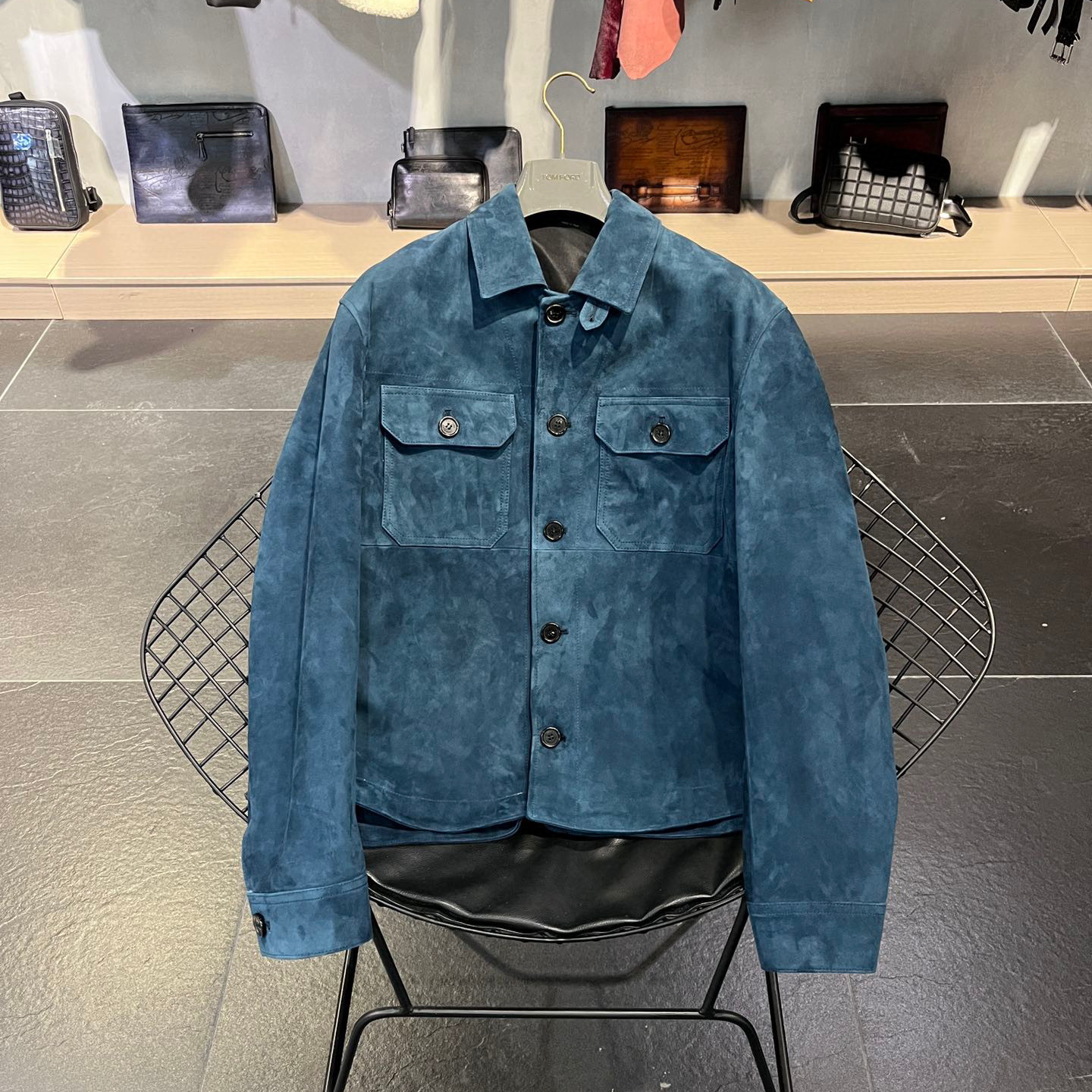 Tom Ford NIGO Man Sheepskin Suede Casual Leather Jacket #nigo95133