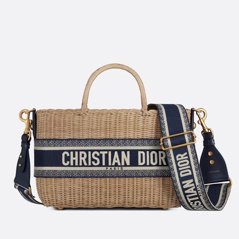 DIOR Bamboo woven vegetable basket portable shoulder bag #nigo21486