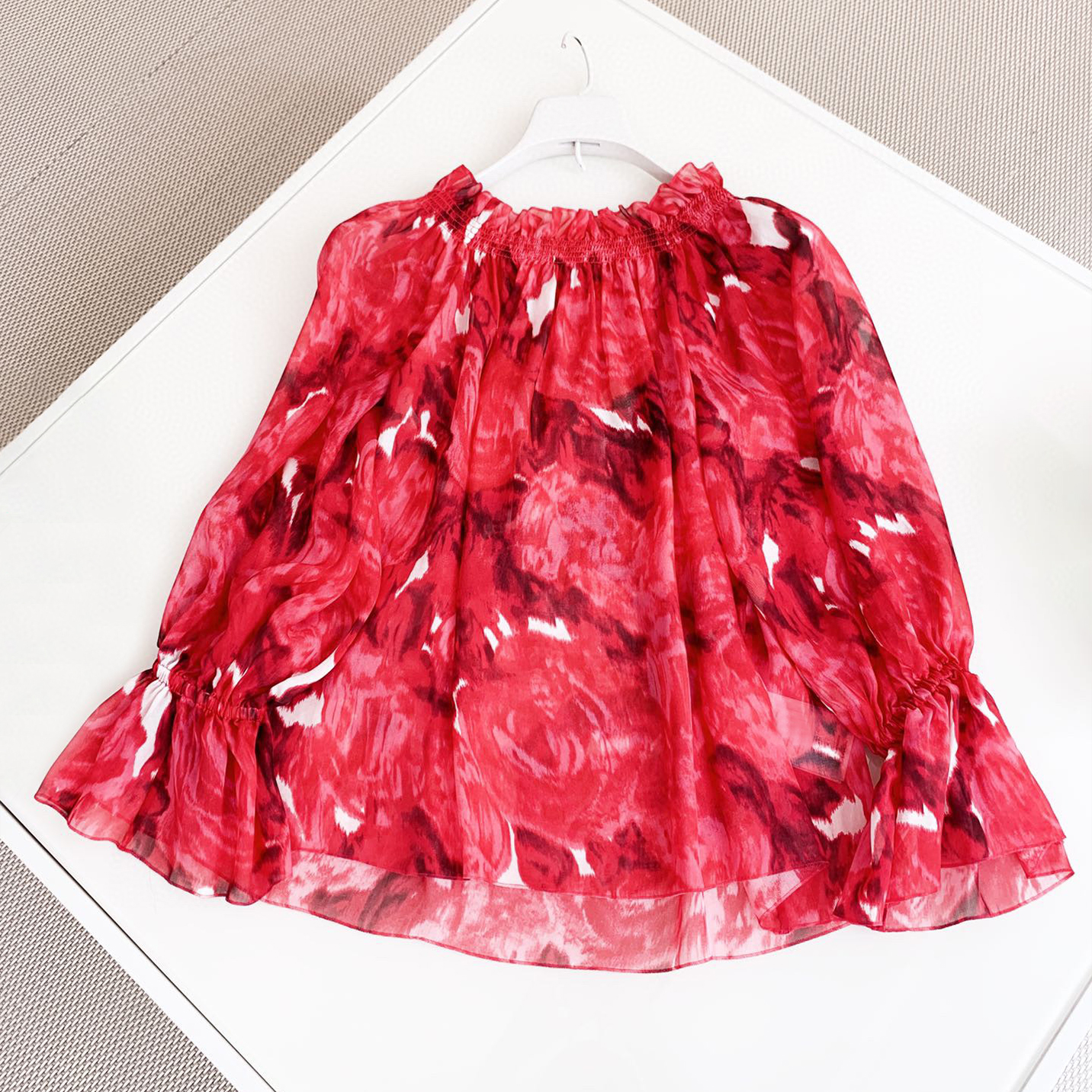 Valentino NIGO Woman Red Long Sleeve Floral Top Shorts Ngvp #nigo6285