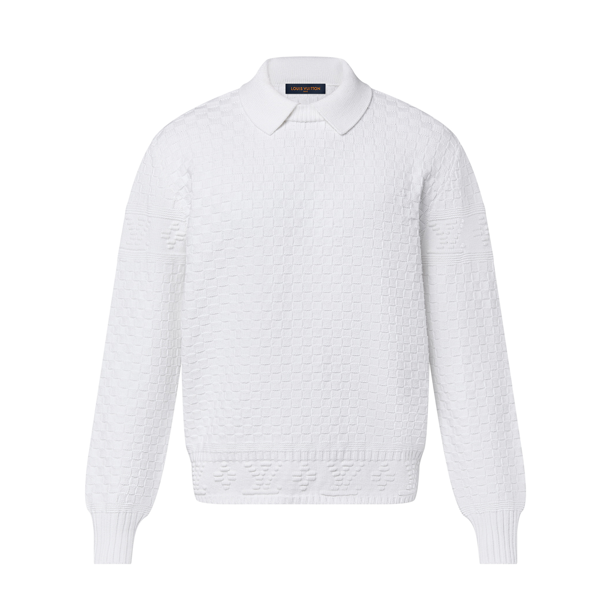 Louis Vuitton NIGO Man White Lapel Sweater Pullover #nigo95139