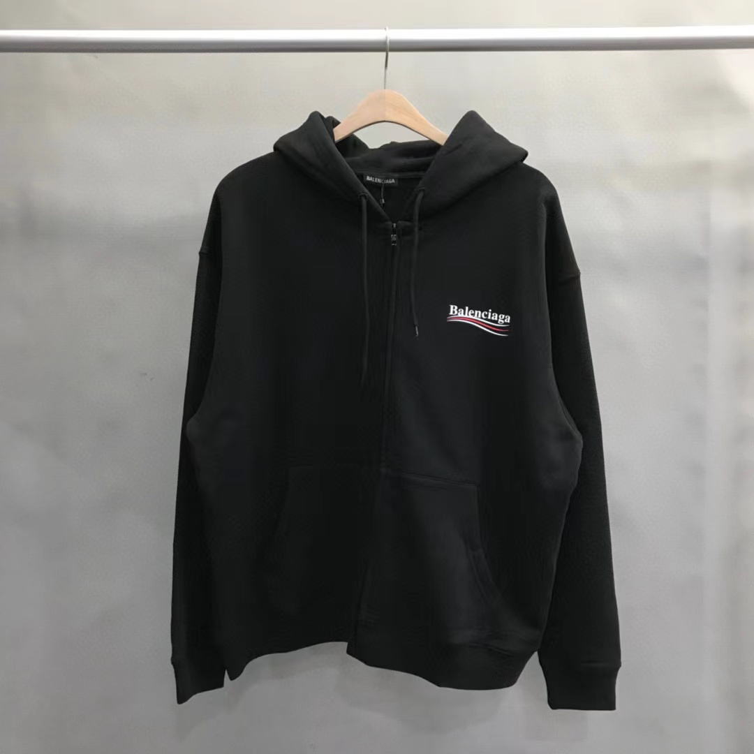 Balenciaga NIGO Man Zip Hooded Sweatshirt Black #nigo95147