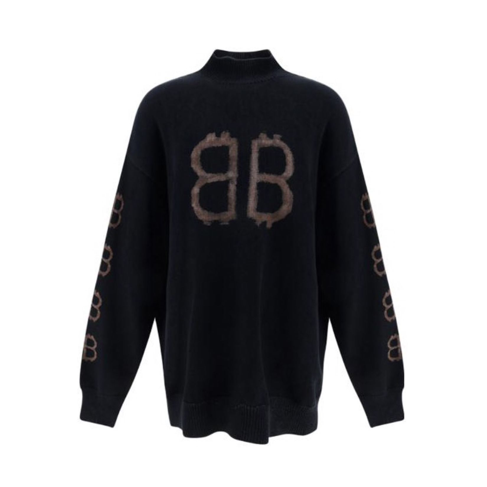 Balenciaga NIGO Black Mid Neck Knit Sweater #nigo95172