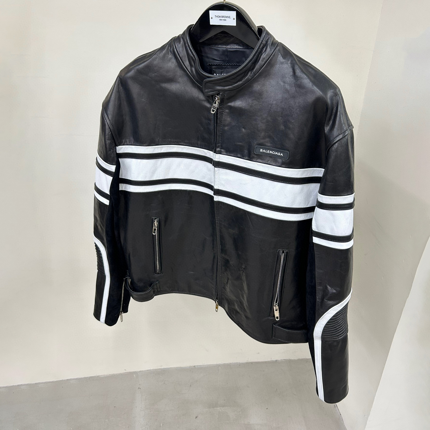 Balenciaga NIGO Biker Leather Zip Jacket #nigo95177