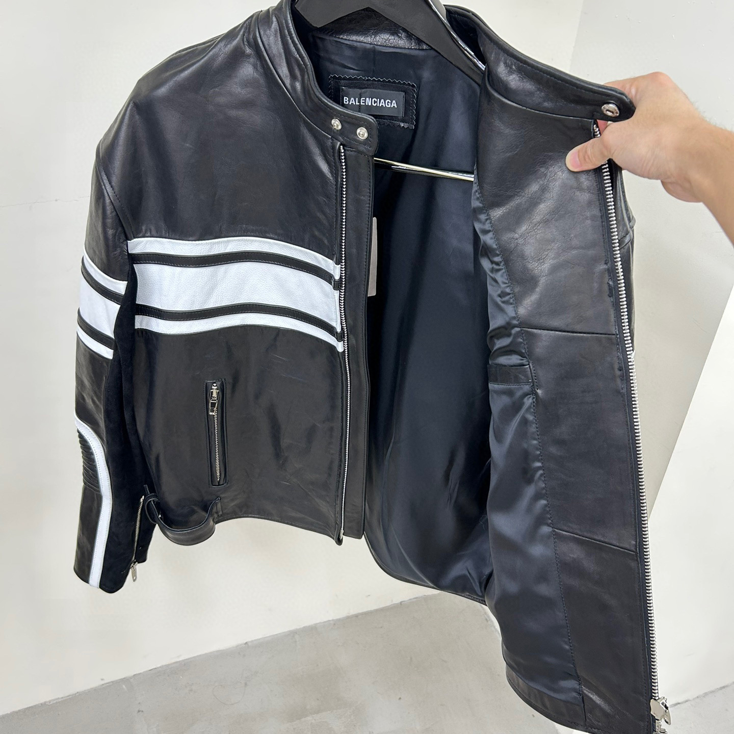 Balenciaga NIGO Biker Leather Zip Jacket #nigo95177