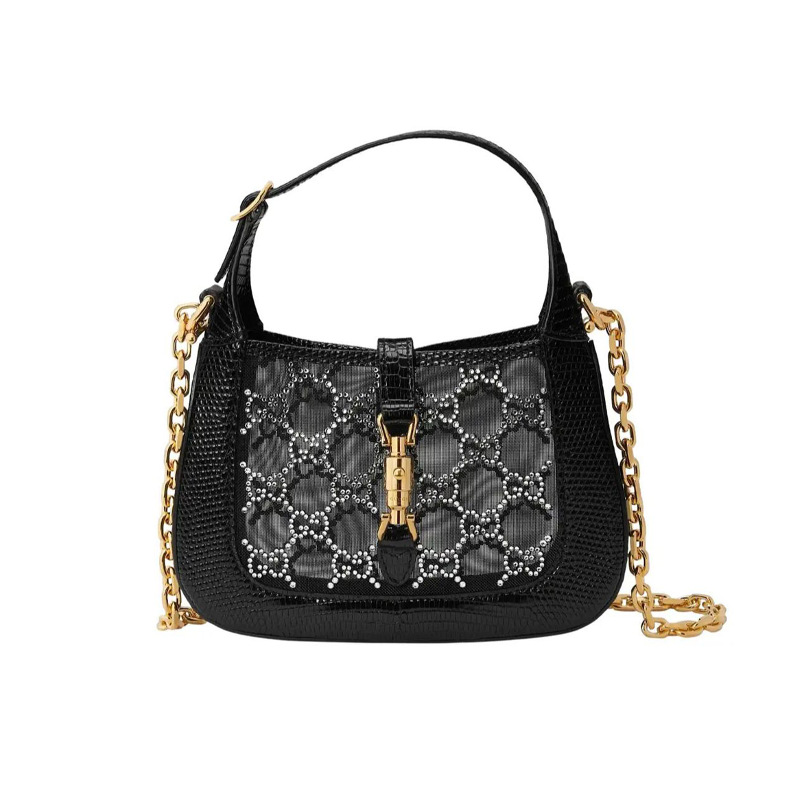 GUCCI Chain Mesh Leather Portable Shoulder Bag Bags #nigo56314