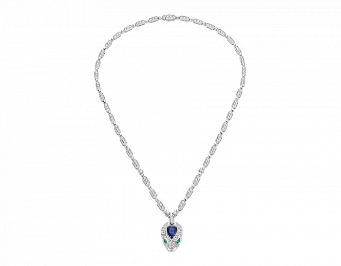 Bvlgari Anakehead Necklace Full Height Carbon Diamond Inner Ring Hollow Accessories Jewelry #nigo82281