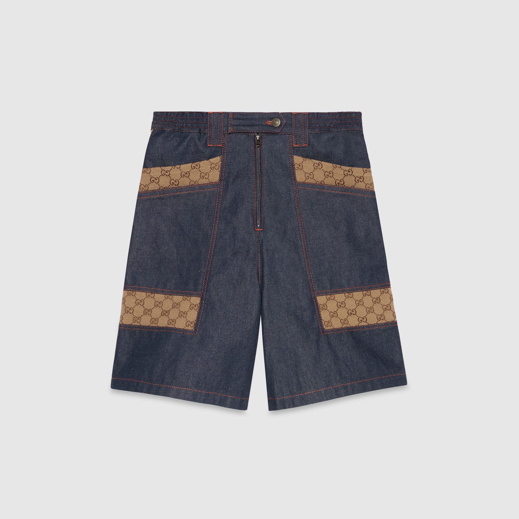 Gucci NIGO Woman Denim Patchwork Shorts Pants #nigo57561