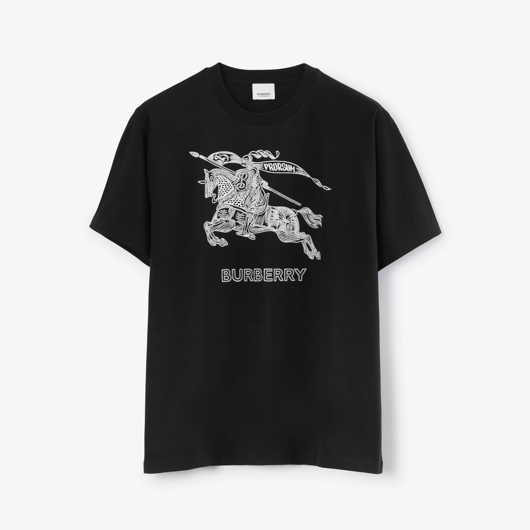 Burberry NIGO Man Black Equestrian Knight Short Sleeve T-shirt #nigo94686