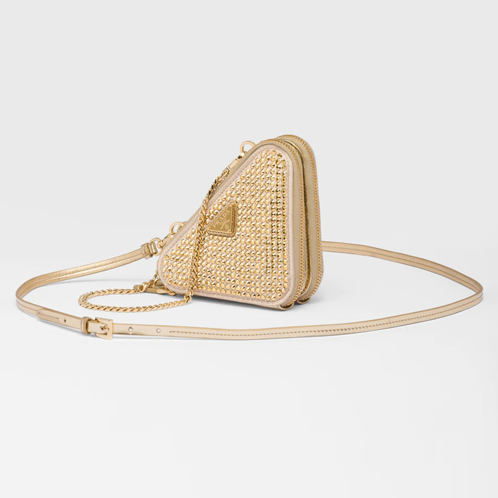 Prada Full bore Triangle Shoulder Crystal Bag Bags #nigo55116
