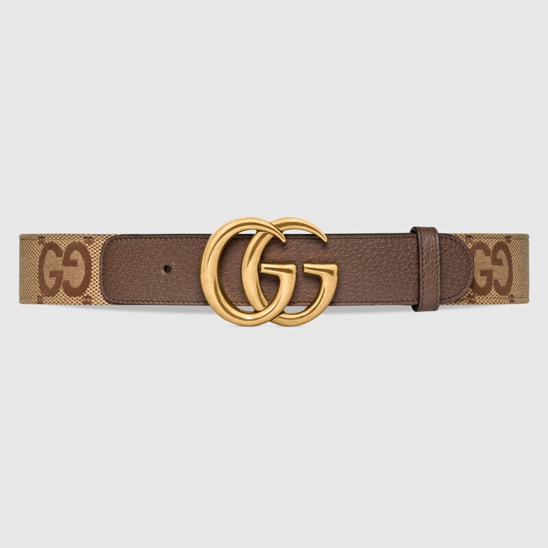 GUCCI Leather Canvas Buckle Belt #nigo59336