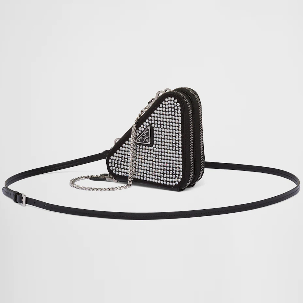 Prada Full bore Triangle Shoulder Crystal Bag Bags #nigo55116