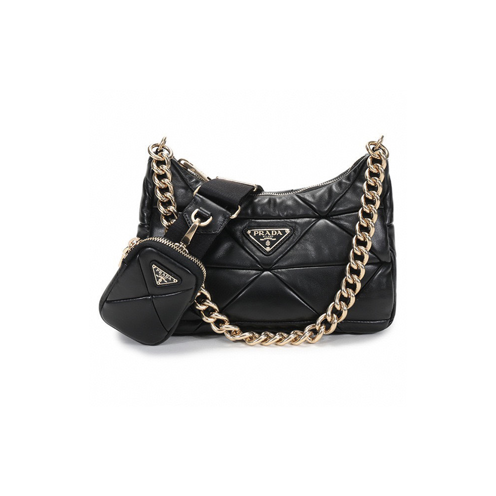Prada NIGO Black Leather Chain Bag #nigo57626