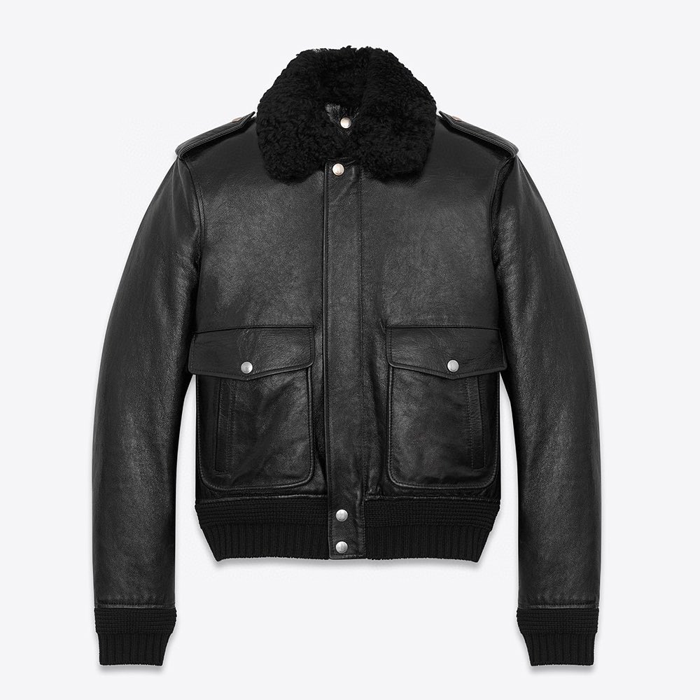 Yves Saint Laurent NIGO Fur Genuine Leather Jacket Coat Ngvp #nigo11983