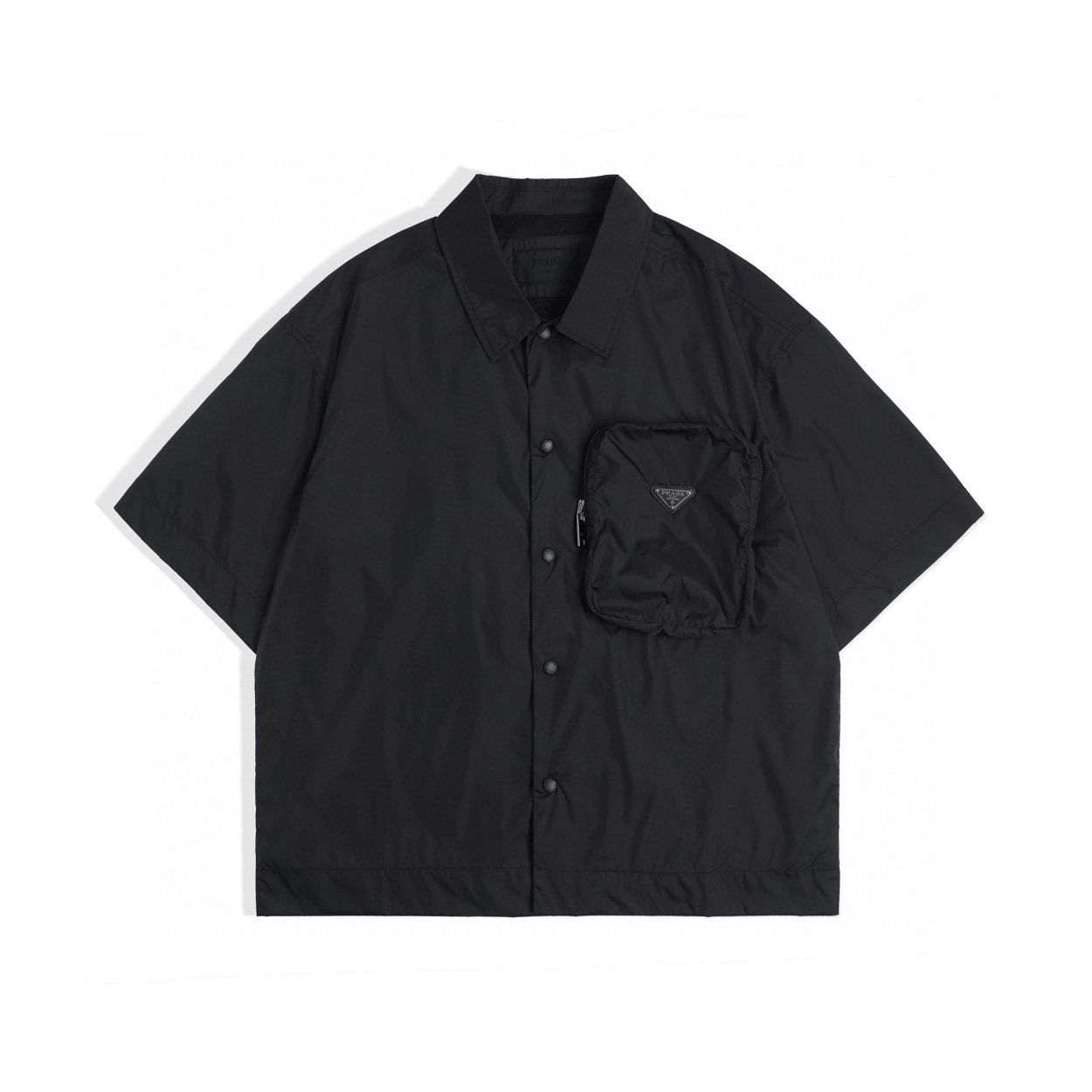 PRADA NIGO Nylon Short Sleeved Large Pocket Short Sleeved Buttoned shirt T-Shirt #nigo94482