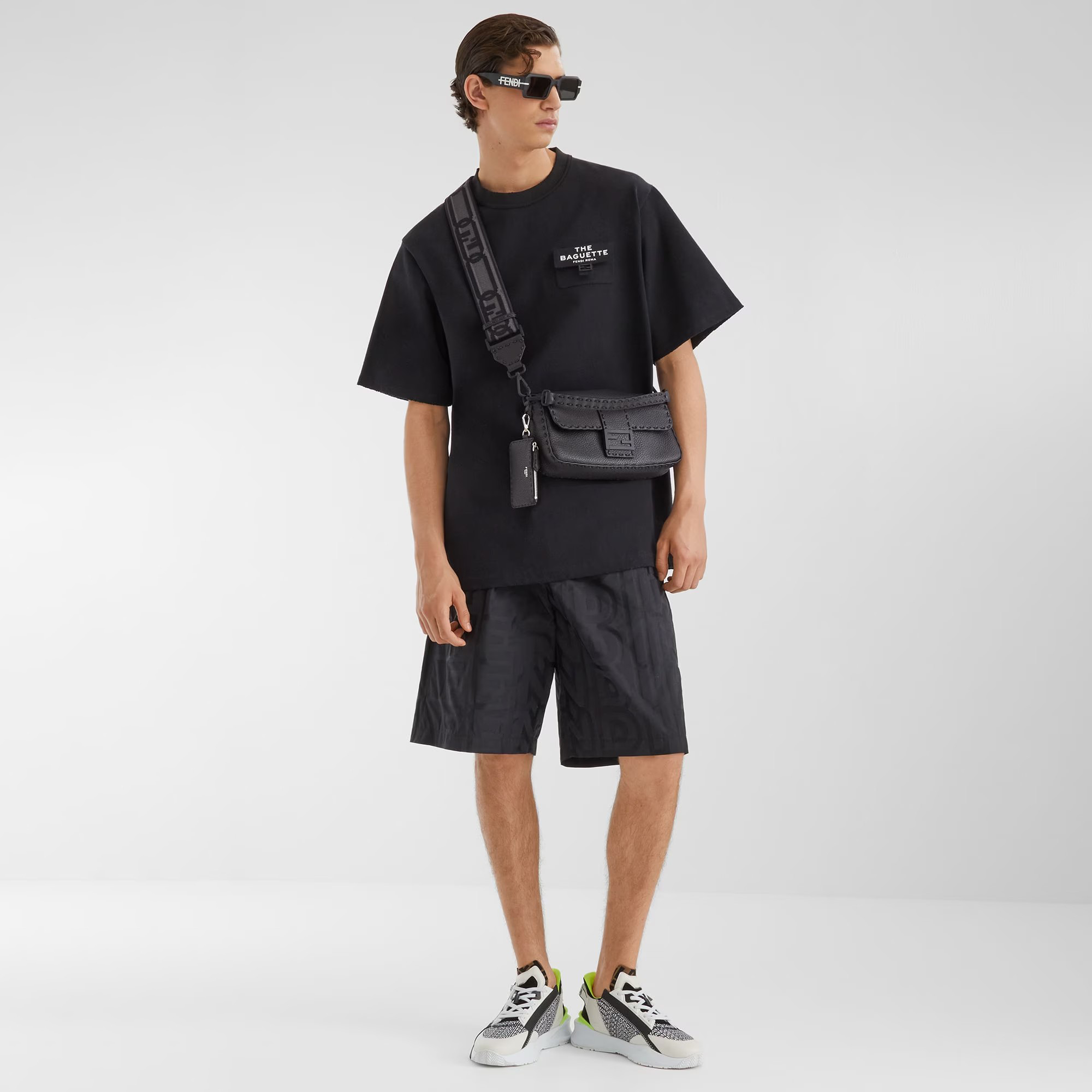 Fendi NIGO Black Chest Flap Pocket Short Sleeve T-shirt #nigo94683