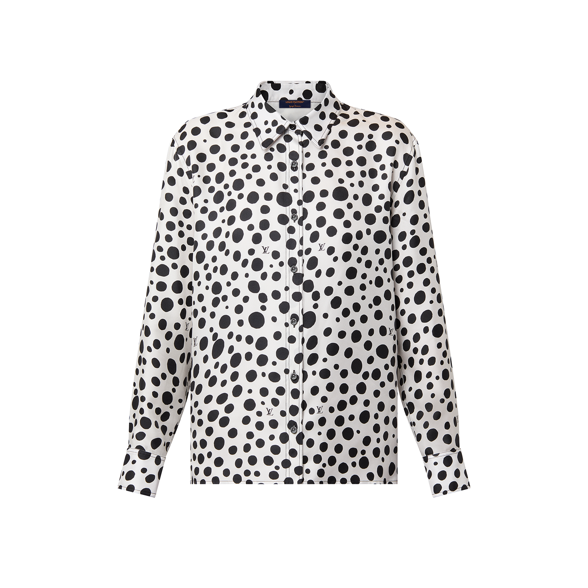 Louis Vuitton NIGO Black And White Polka Dot Long Sleeved Buttoned Shirt #nigo21581