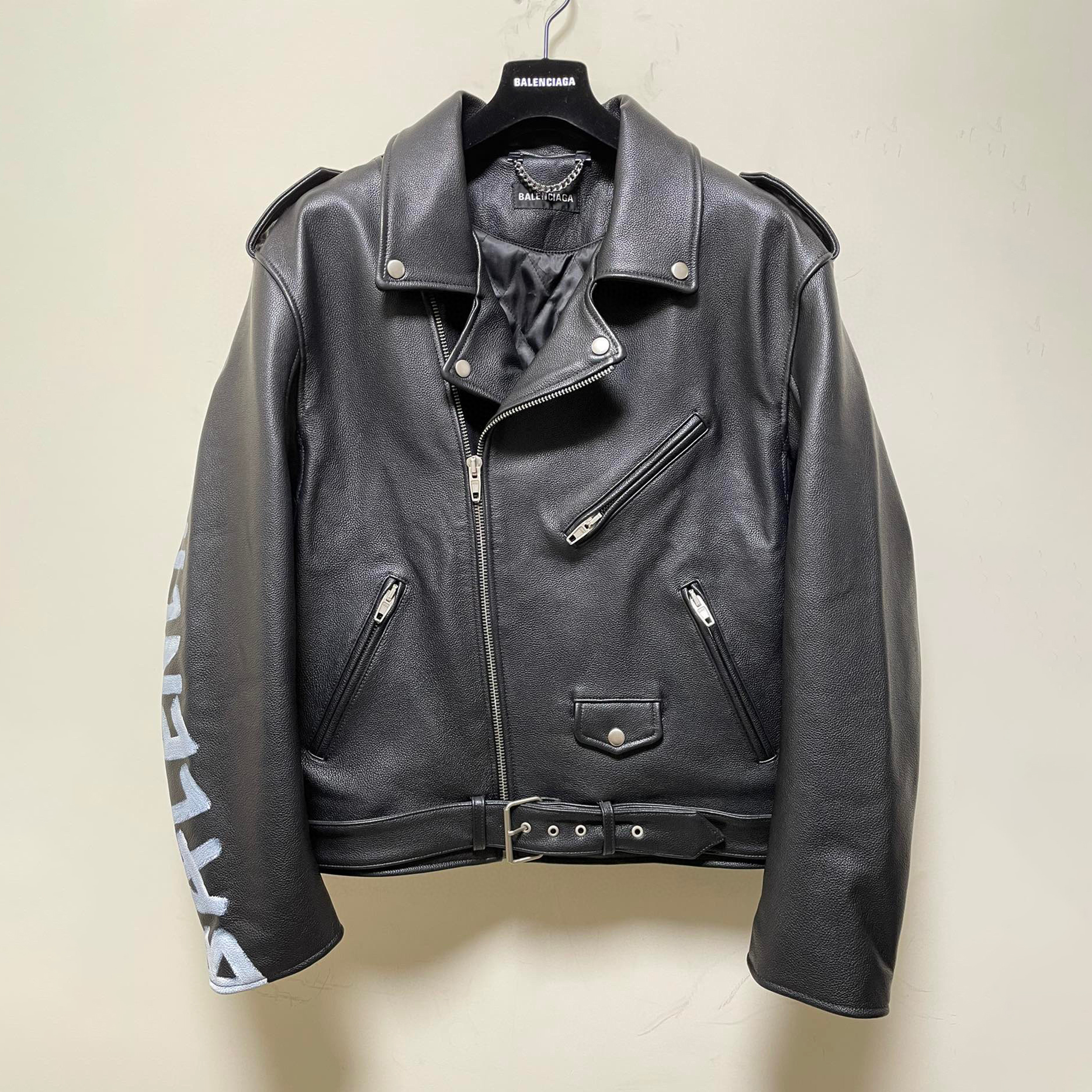 Balenciaga NIGO Man Biker Leather Zip Jacket #nigo95182