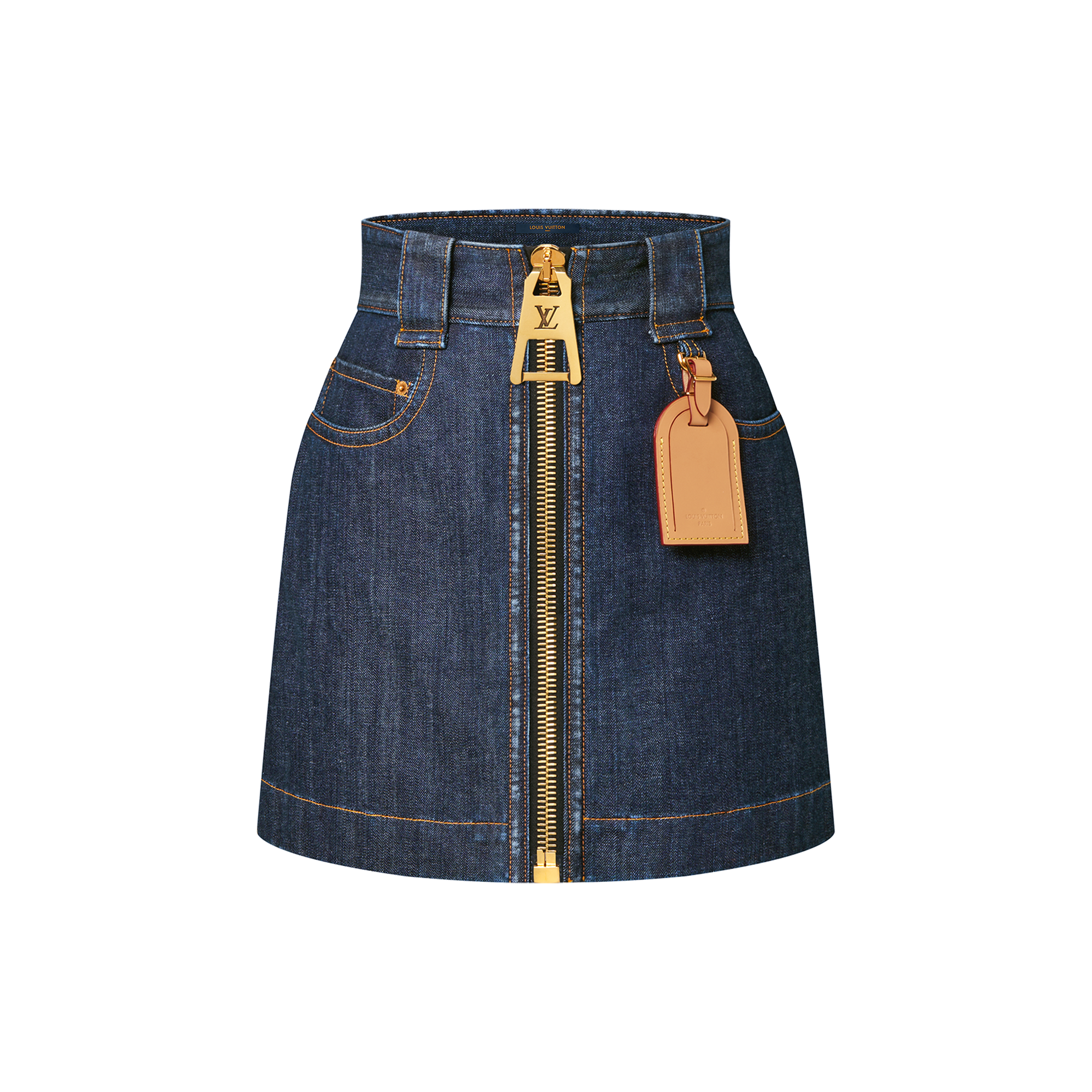 Louis Vuitton NIGO Summer Denim Zippered Short Skirt #nigo21583