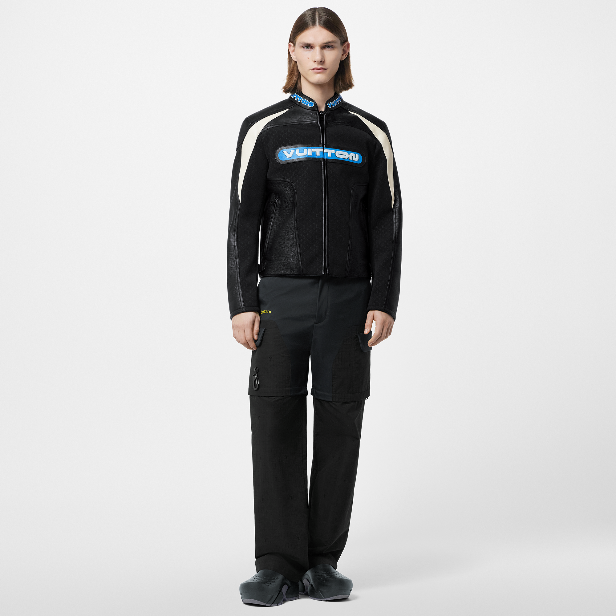 Louis Vuitton NIGO Man Leather Biker Zip Jacket #nigo96136