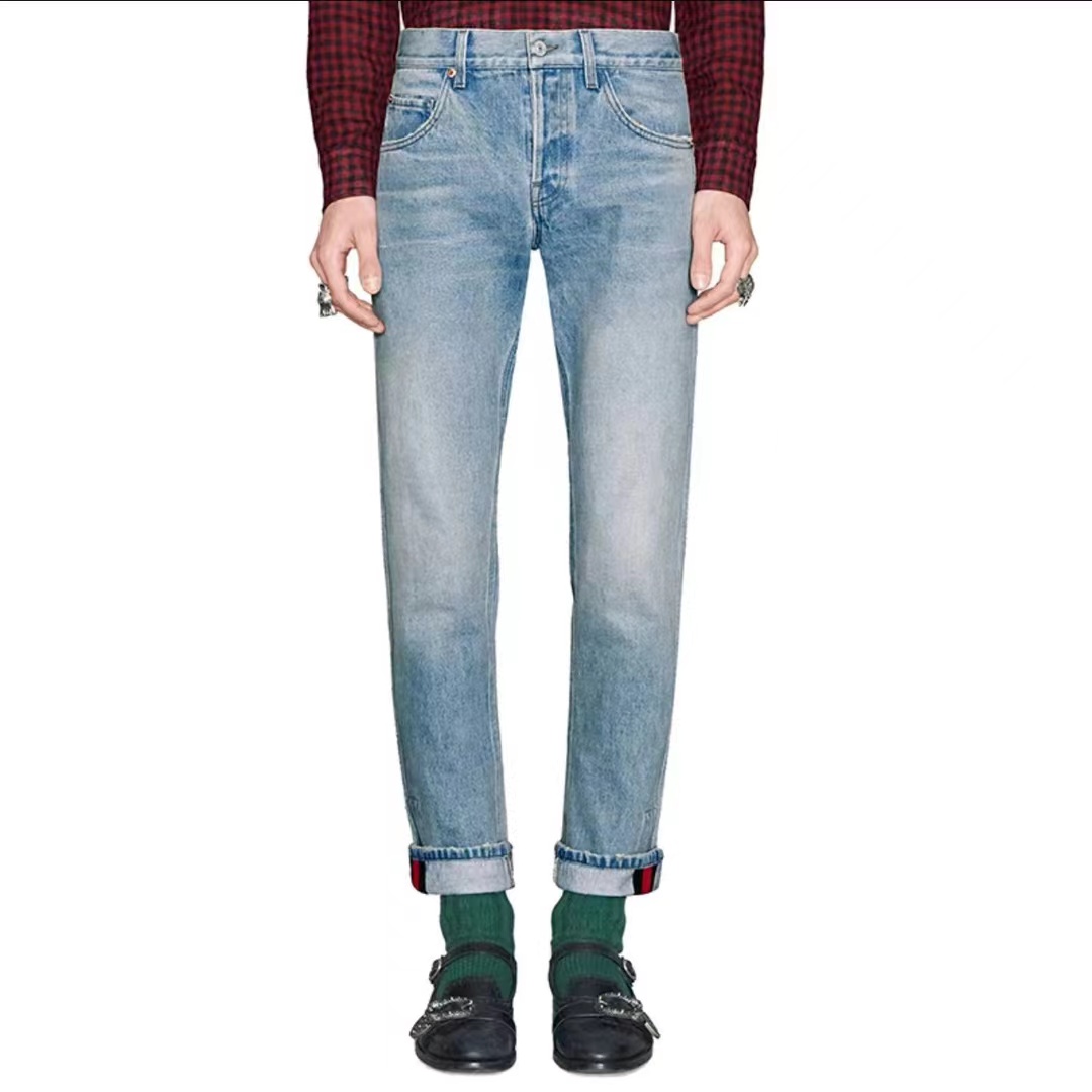 Gucci NIGO Blue Denim Trousers Jeans Pants #nigo96127